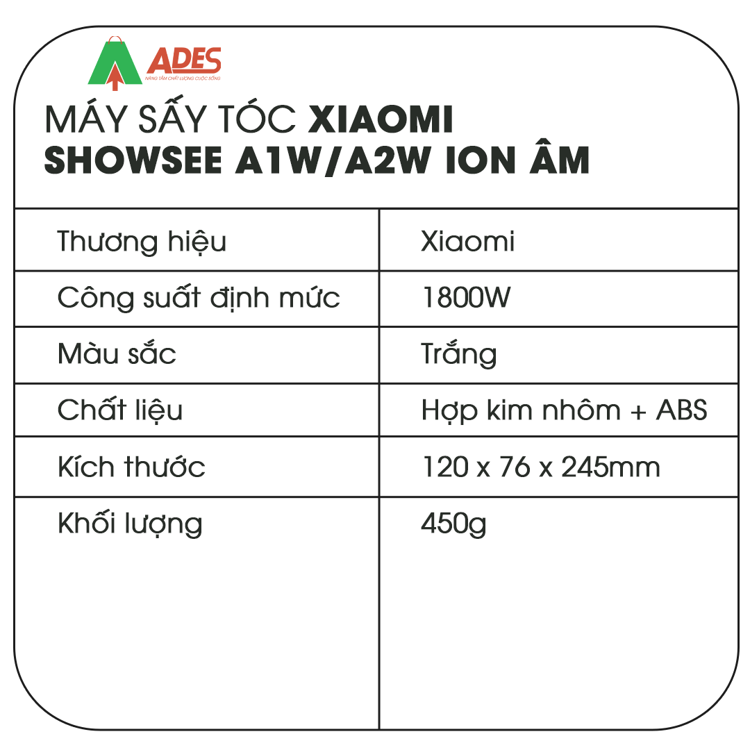 Máy Sấy Tóc Xiaomi ShowSee A1W/A2W Ion Âm