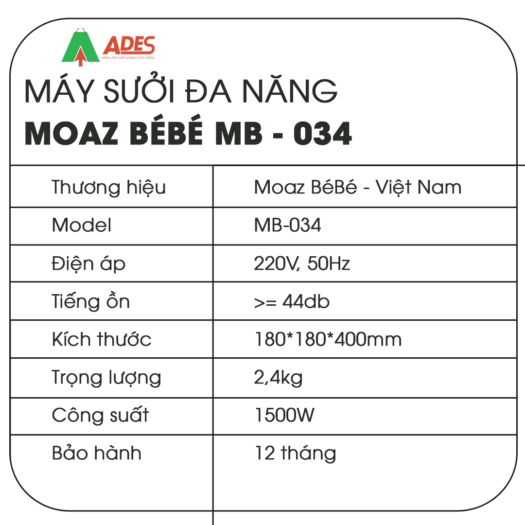 May suoi Moaz Bebe MB-034