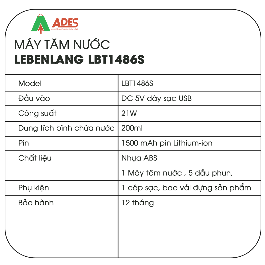 May tam nuoc Lebenlang LBT1486S