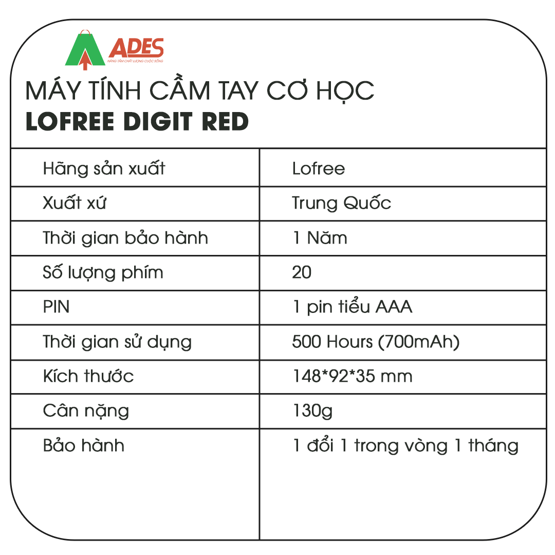 May tinh cam tay co hoc Lofree Digit red