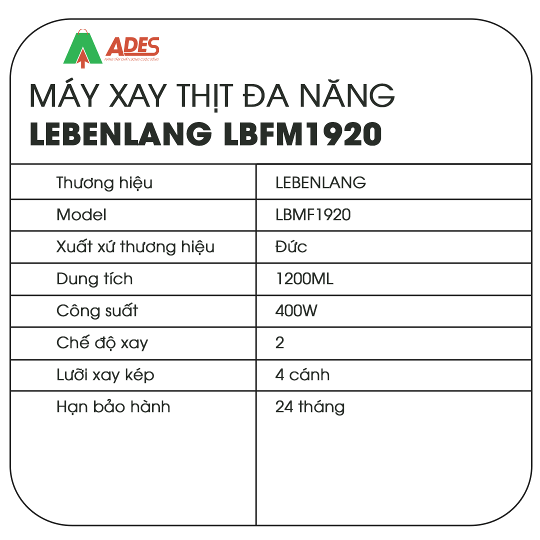 May xay thit da nang Lebenlang LBFM1920