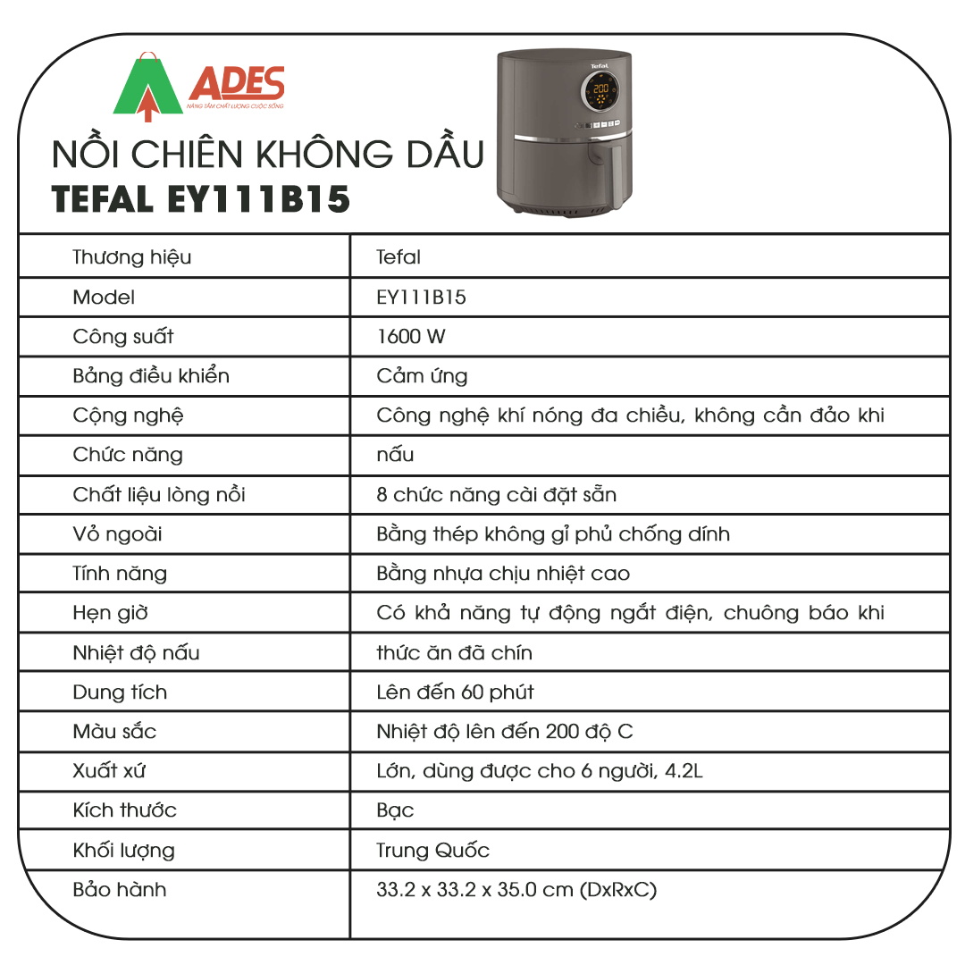 Tefal EY111B15 thong so