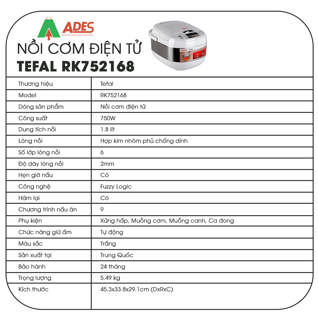 Tefal RK75216 thong so