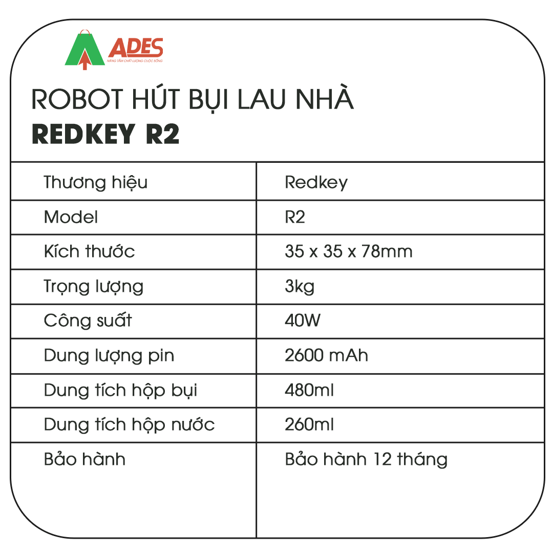 Robot hút bụi lau nhà Redkey R2