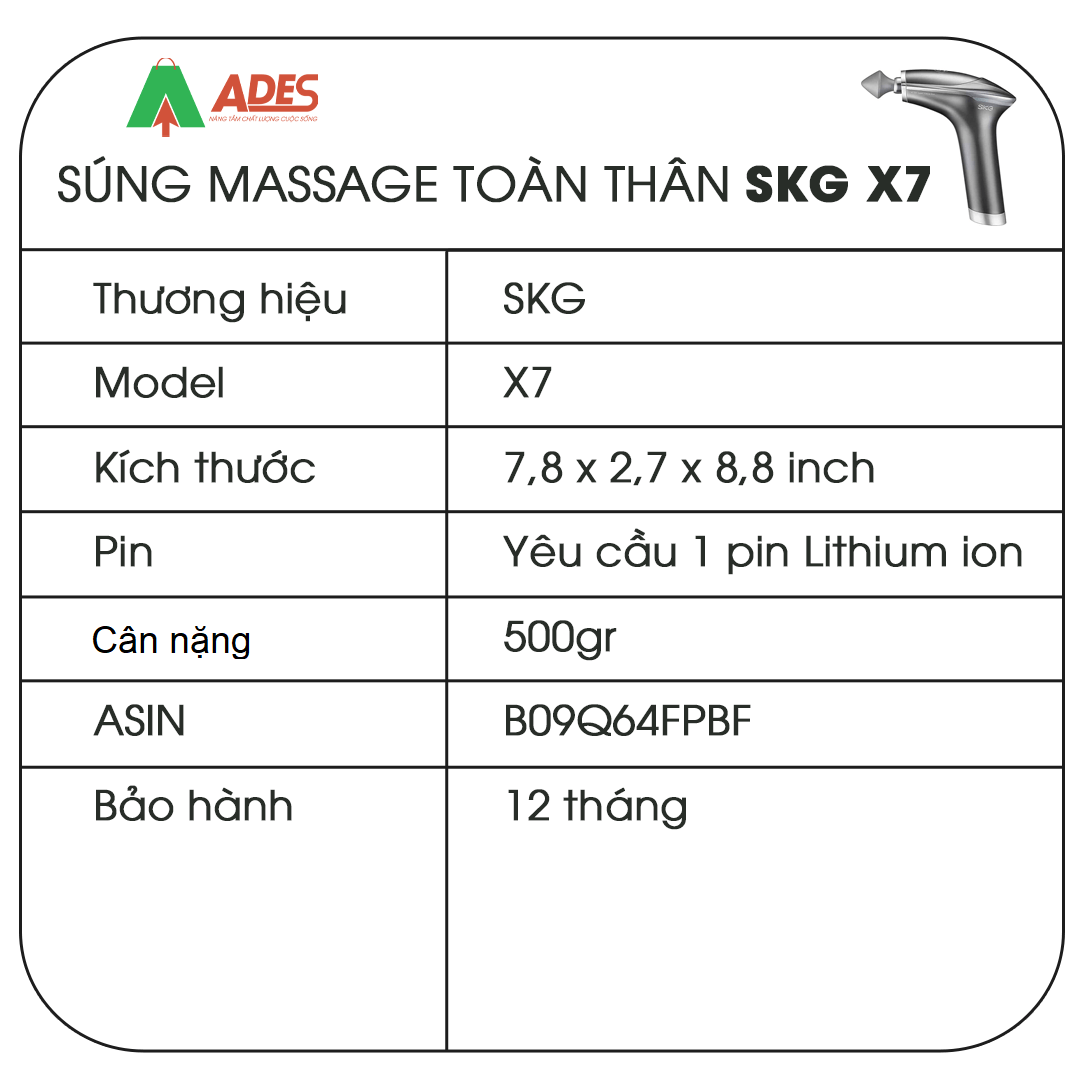 SKG X7 thong so