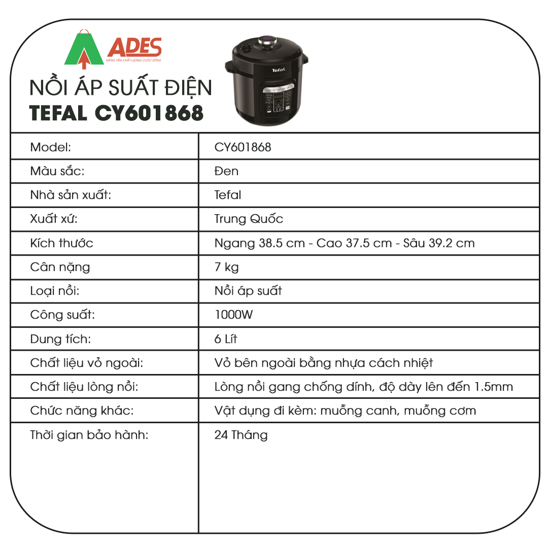 Tefal CY601868 thong so