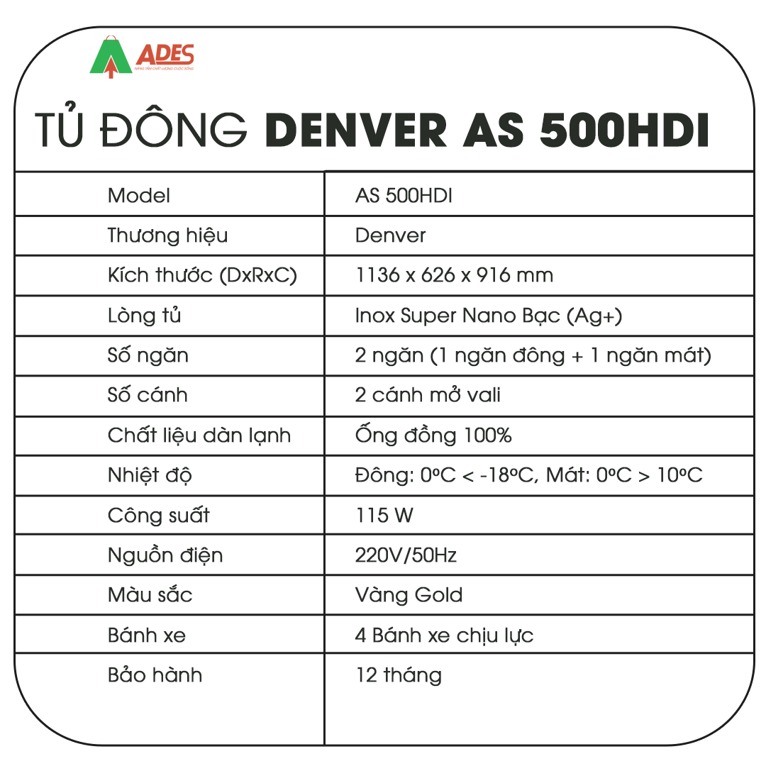 Tu dong Denver AS 500HDI