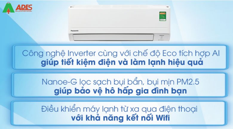 Dac diem noi bat dieu hoa  Panasonic Inverter CU/CS-WPU9WKH-8M 