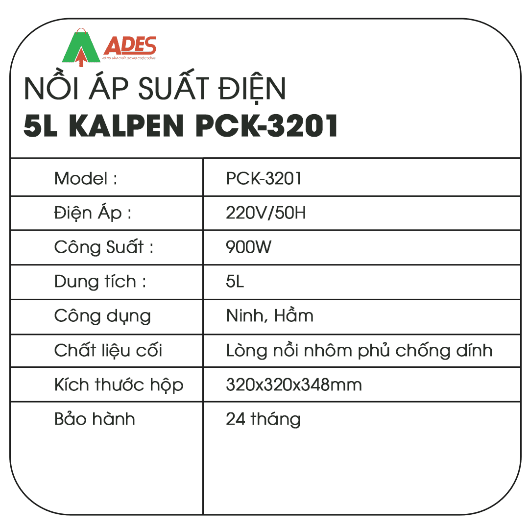 Noi ap suat dien Kalpen PCK-3201 