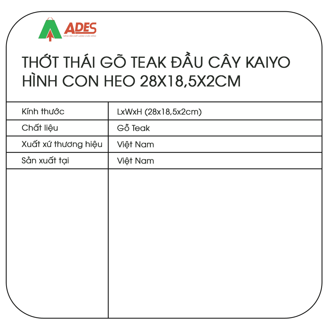Thot thai go Kaiyo hinh con heo DC-HEO