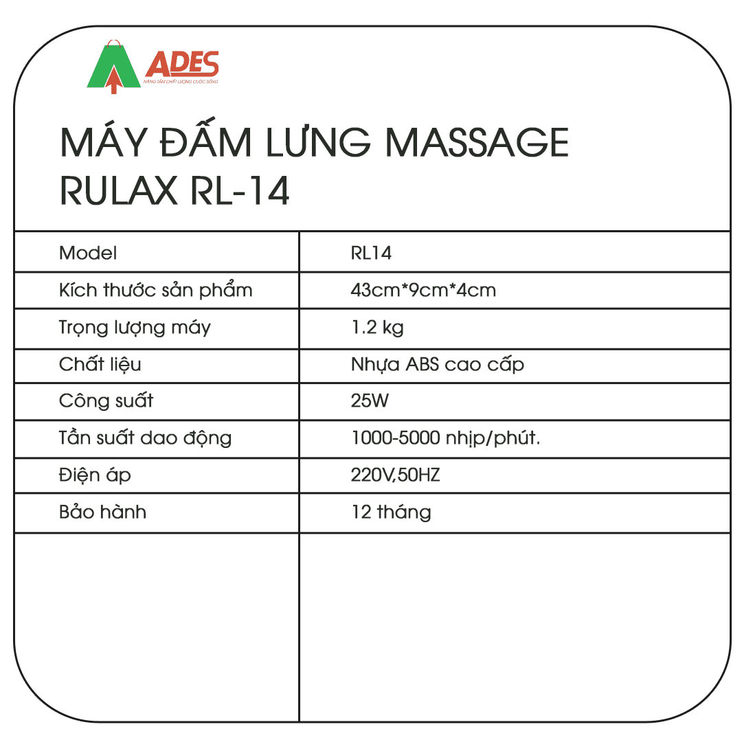 May dam lung Massage RULAX RL-14