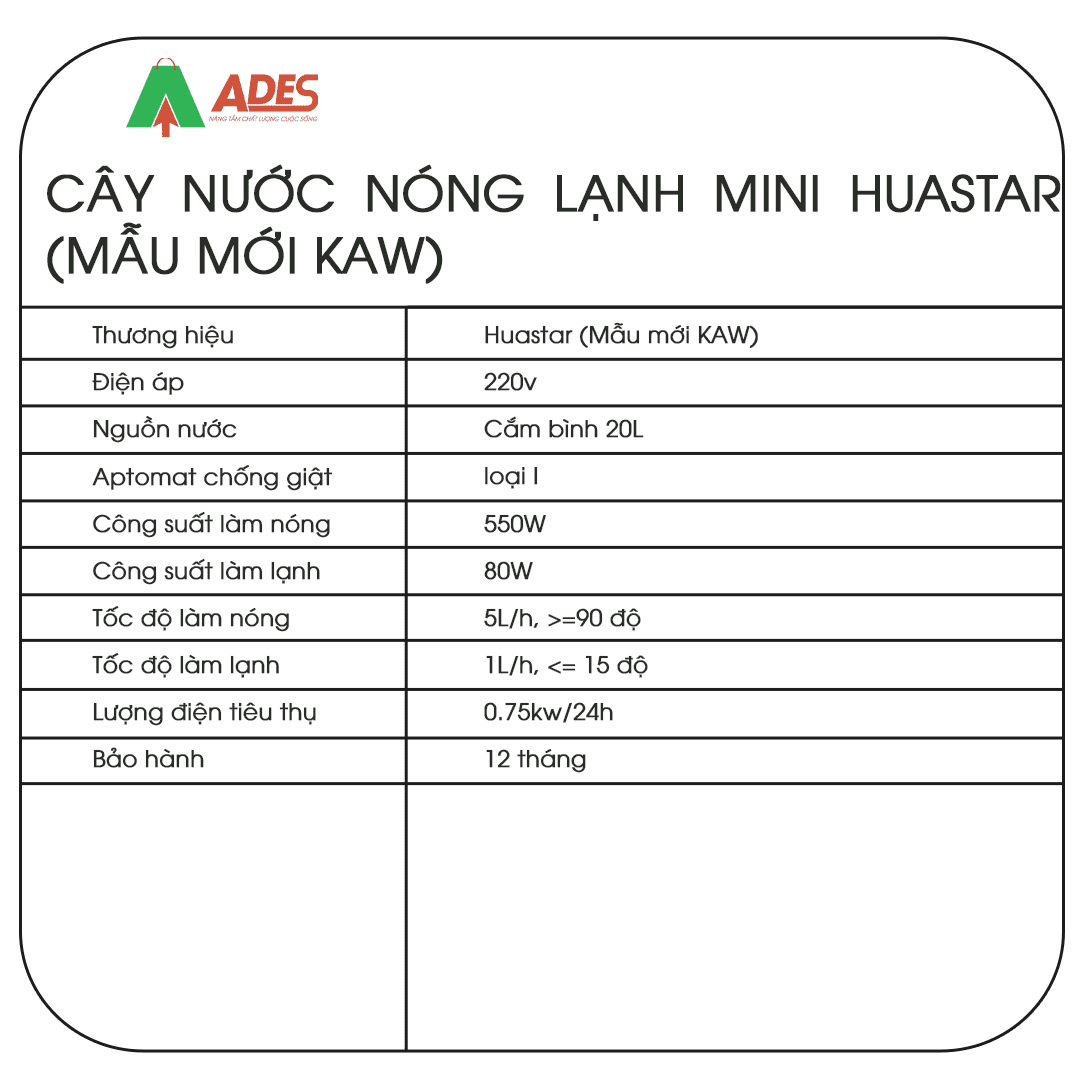 Cay nuoc nong lanh Mini Huastar 