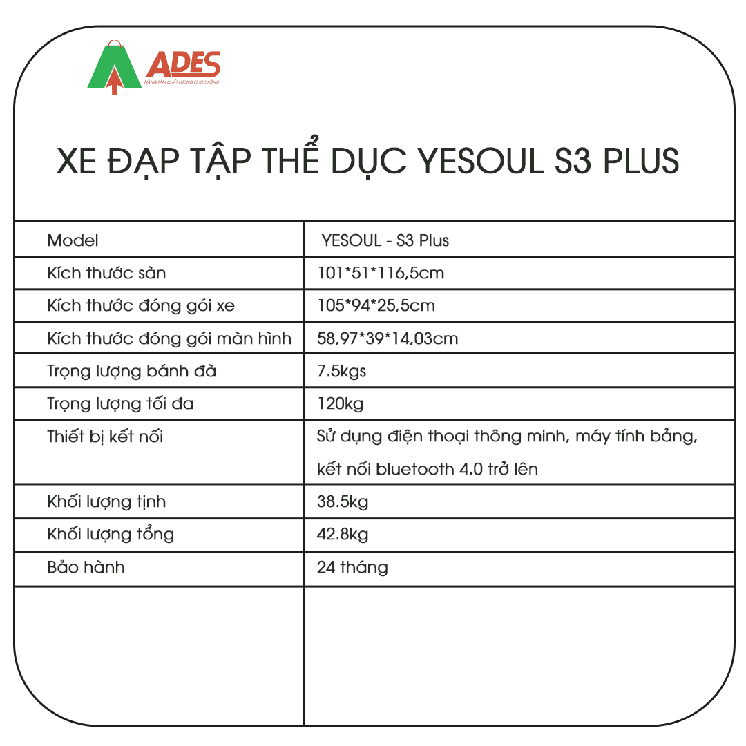 Xe dap tap the duc Yesoul S3 Plus