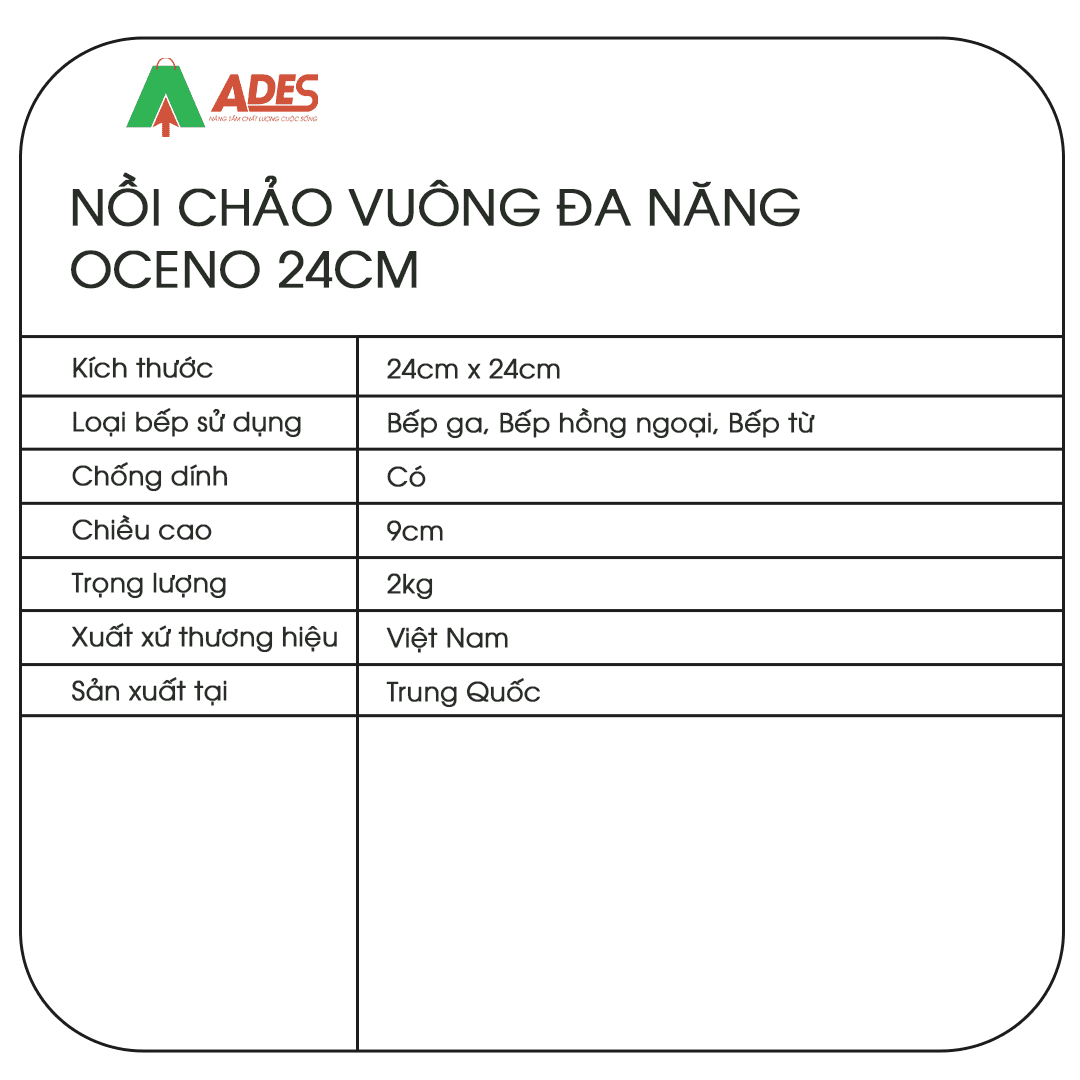 Noi chao vuong Oceno 24cm