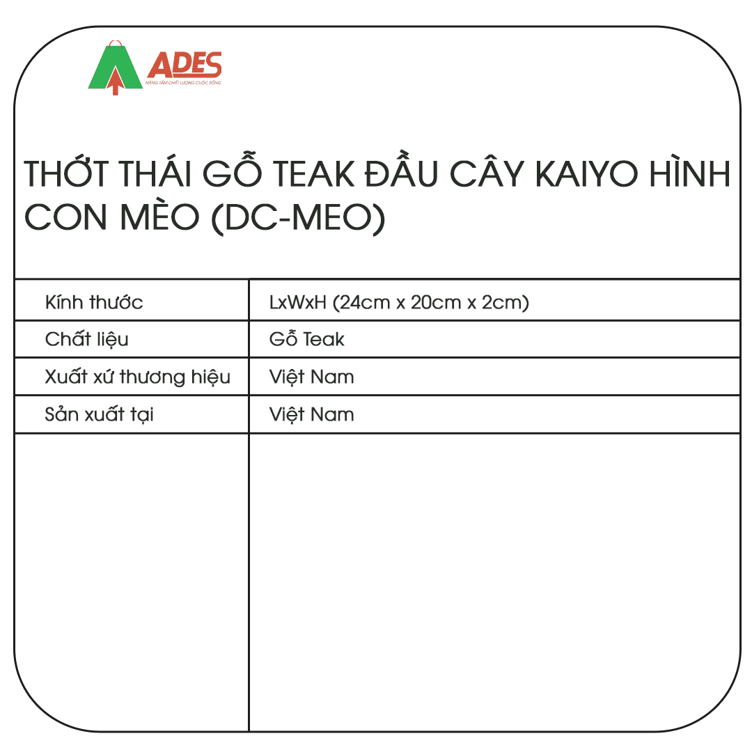 Thot thai go Kaiyo hinh con meo (DC-MEO)