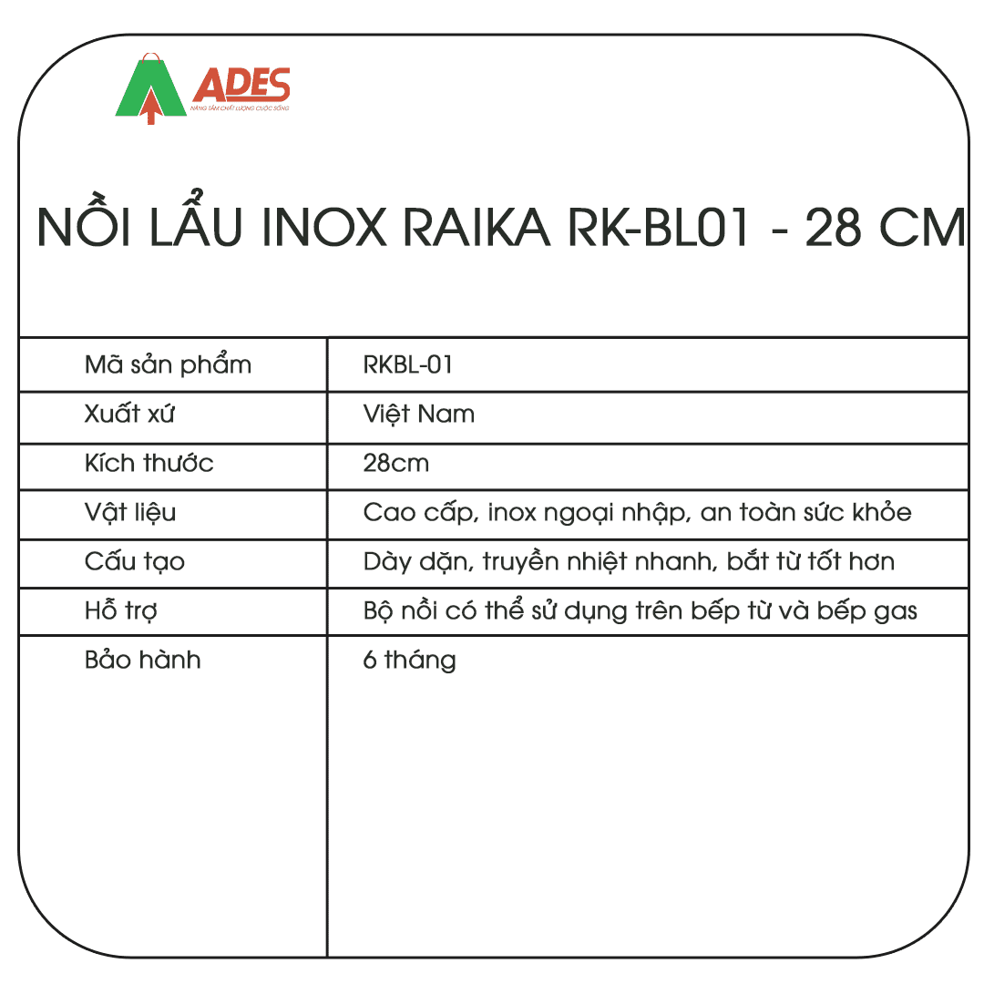 Noi lau Raika RKBL-02TP