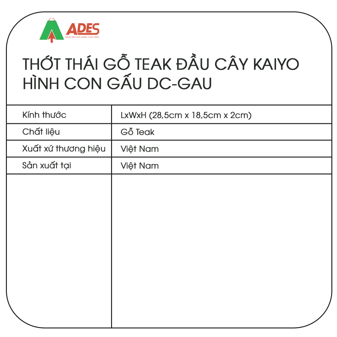 Thot thai go Kaiyo hinh con gau DC-GAU