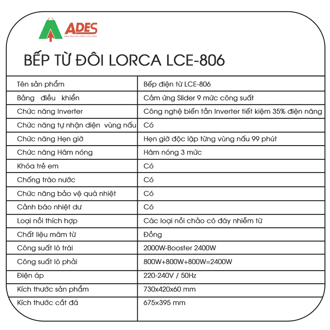 Bep tu doi Lorca LCE-806