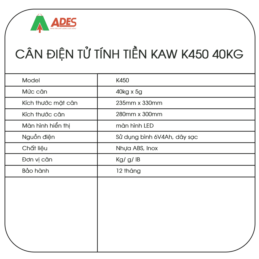 Can dien tu KAW K450 40KG