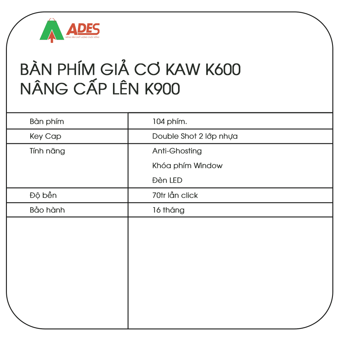 Ban phim Kaw K600