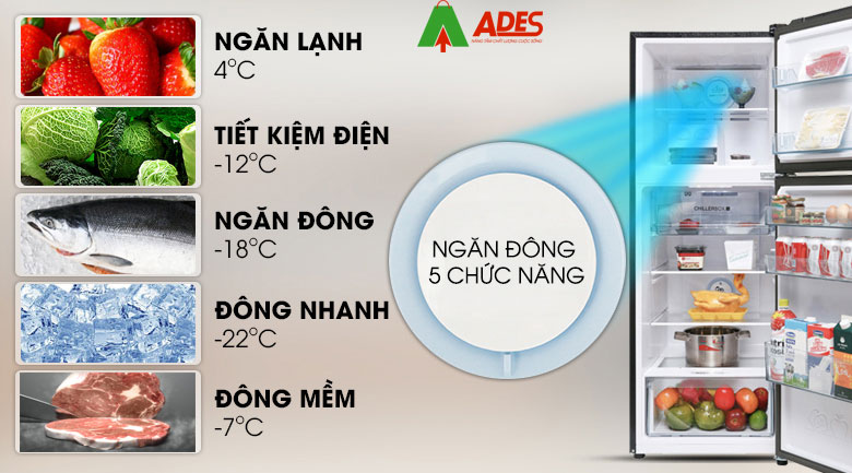 Ngan dong 5 chuc nang MagicCooling giup bao quan thuc pham tot hon AQR-T249MA (PB)