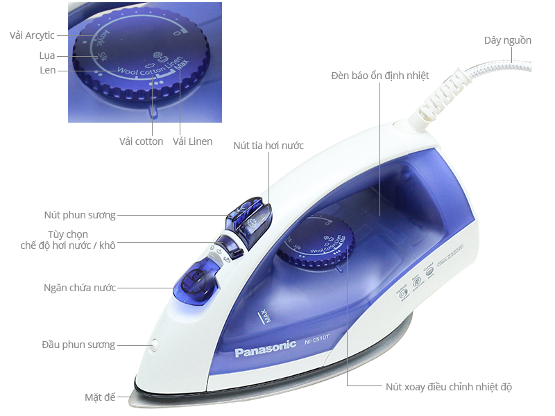 Bàn là hơi nước Panasonic NI-E510TDRA