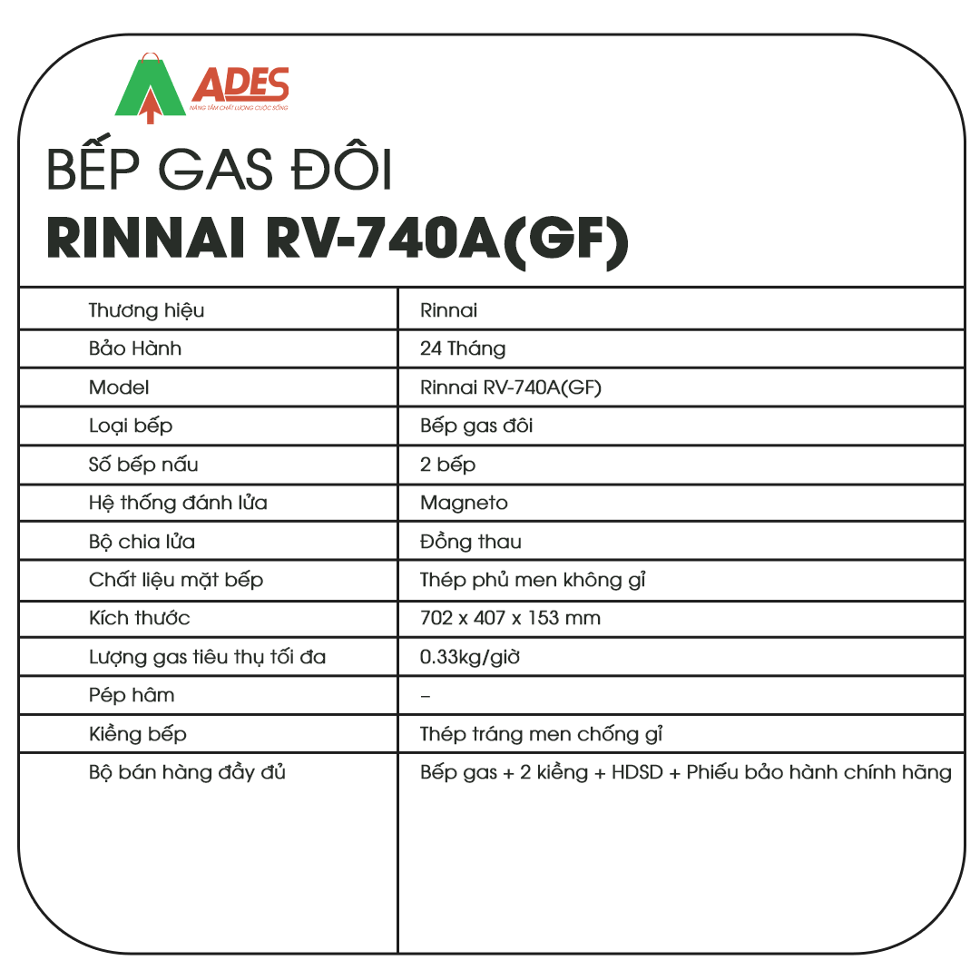 Bep gas Rinnai RV-740A(GF)