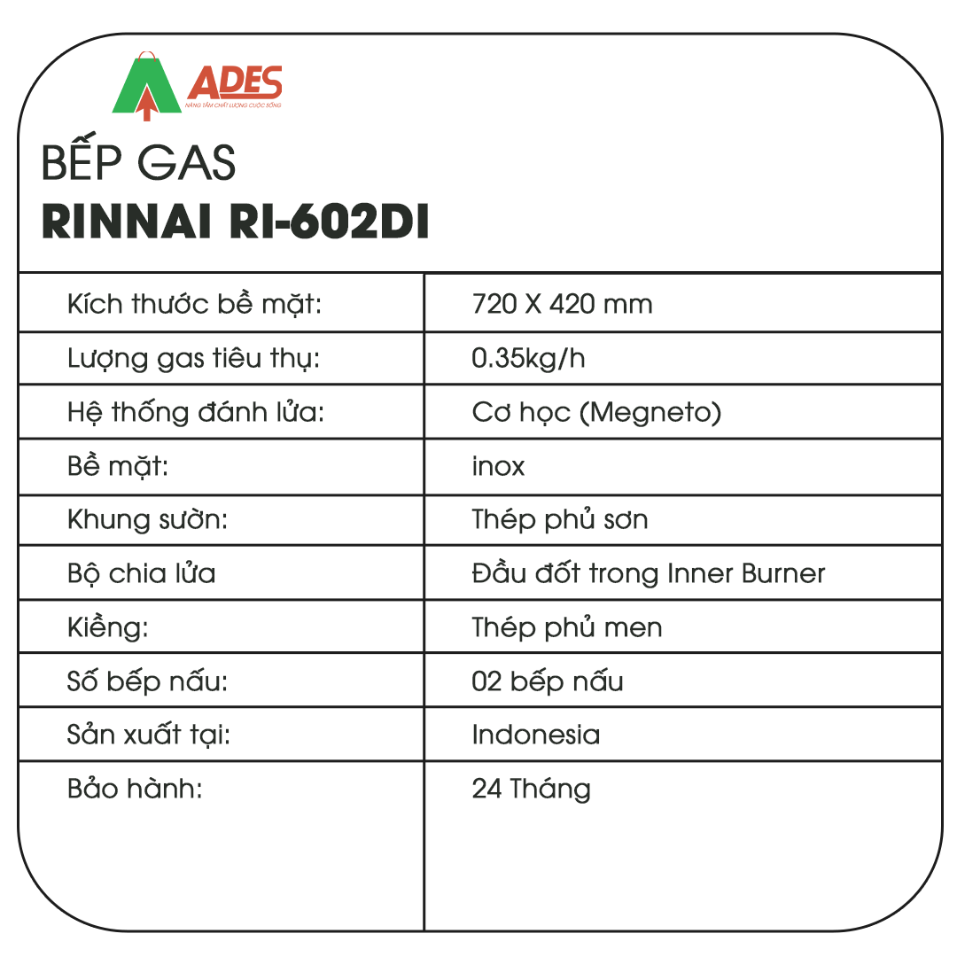 Bep gas Rinnai RI-602Di