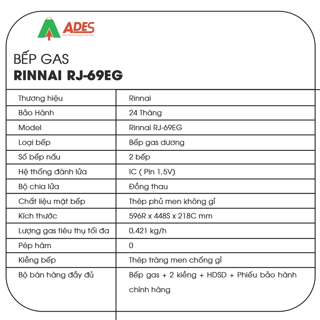 Bep gas Rinnai RJ-69EG