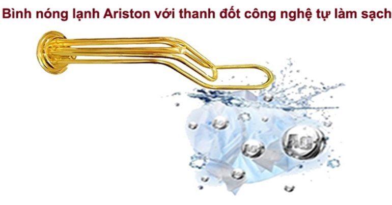 Bình nóng lạnh Ariston với thanh đốt công nghệ tự làm sạch