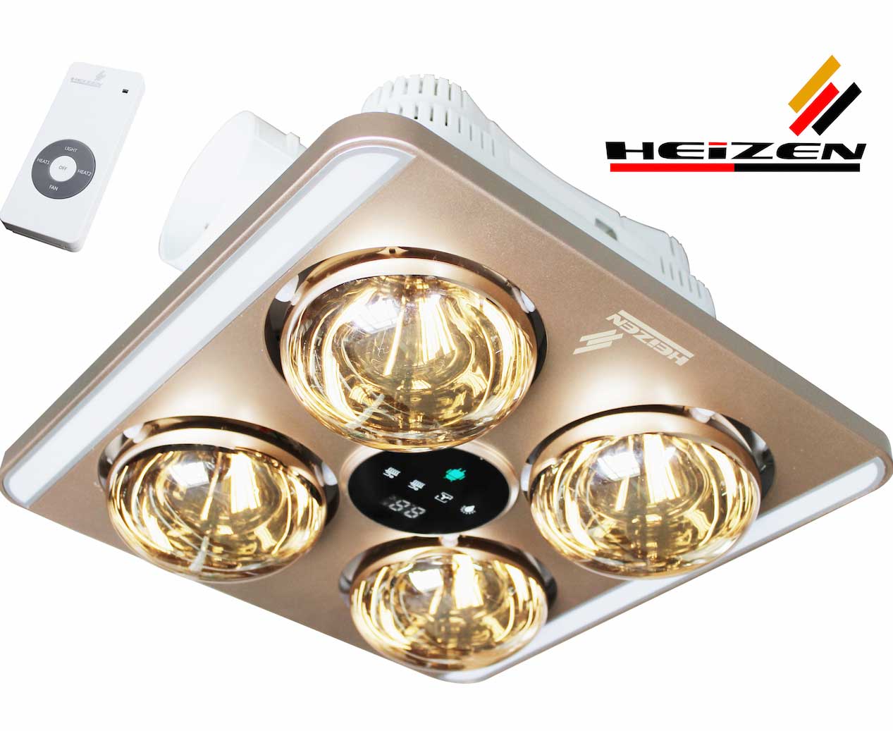 Đèn sưởi âm trần điều khiển từ xa 4 bóng Heizen HE-9 2018 - nhập khẩu chính hãng Đức