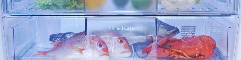 Ngăn lạnh Chilled Case giúp bảo quản thực phẩm tươi sống.