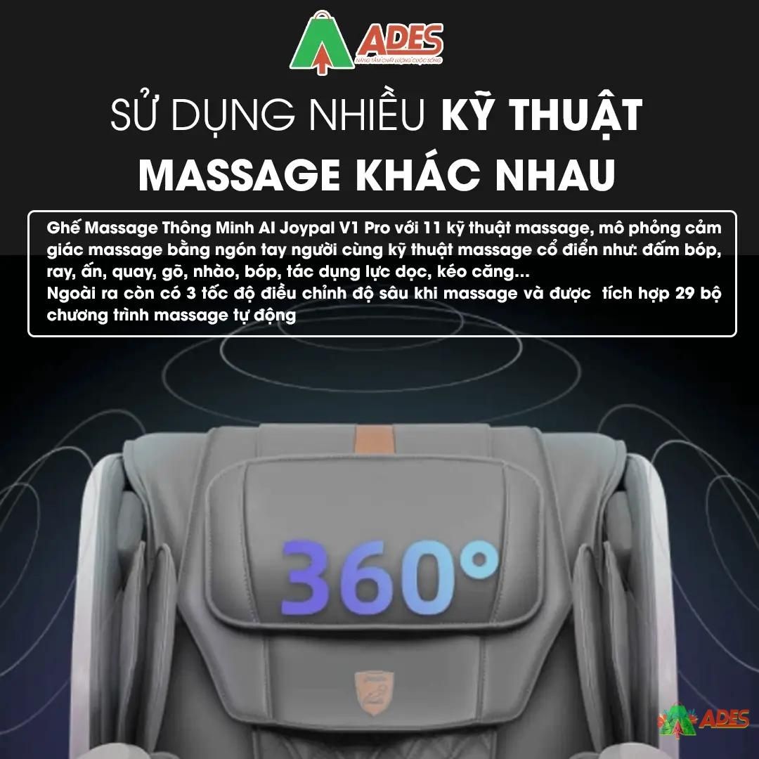 ghe AI joypal v1 pro su dung nhieu che do massage