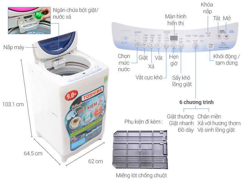 Máy giặt hãng Toshiba