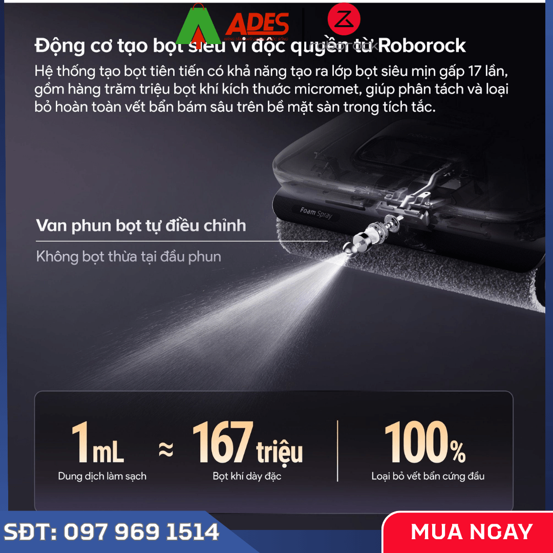 Máy hút bụi lau nhà cầm tay Roborock F25 ACE Pro lực hút 25.000 Pa