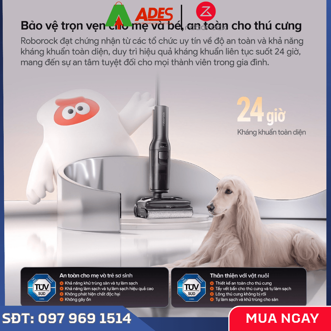 Máy hút bụi lau nhà cầm tay Roborock F25 ACE Pro lực hút 25.000 Pa