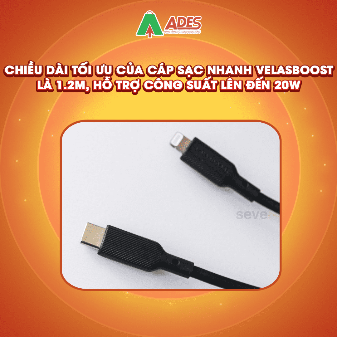 cap sac Velasboost Type C to Lightning Soft Silicon SS1