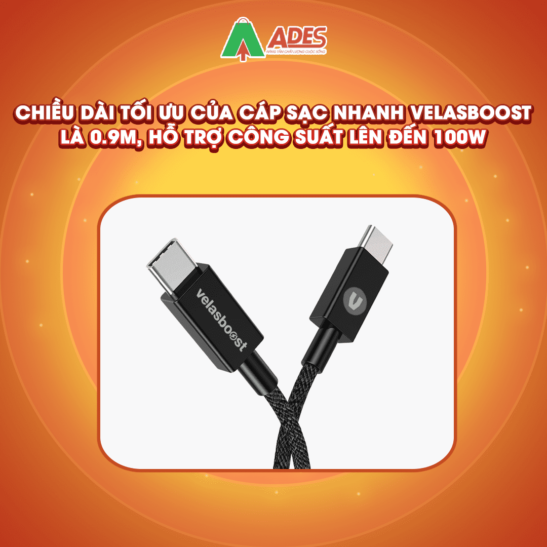 Day cap sac Velasboost C to C USB 3.2 100W 