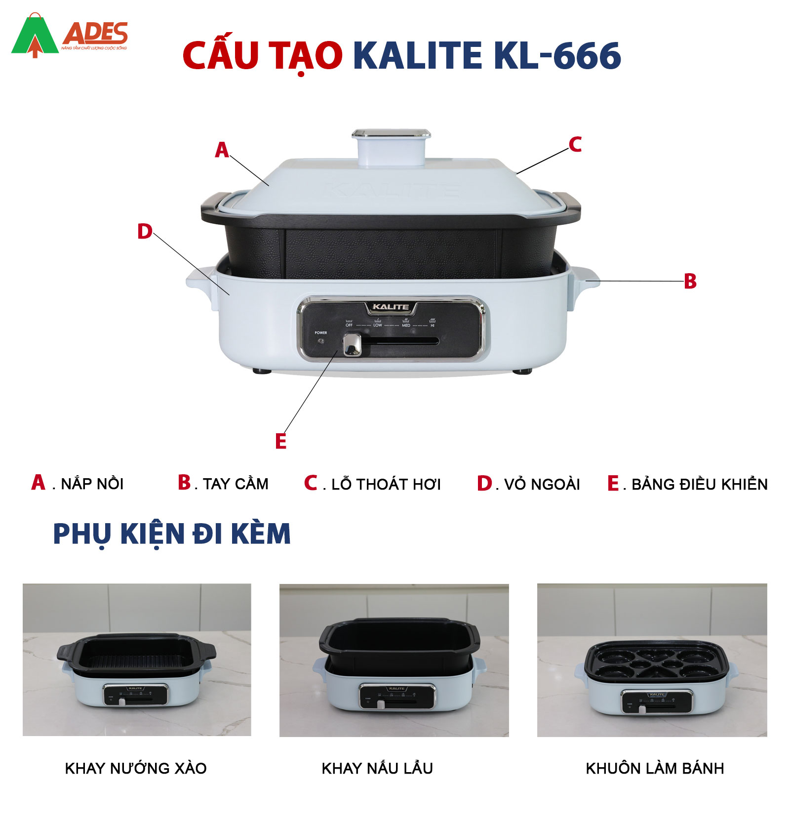 Thong tin ky thuat noi lau nuong da nang Kalite KL-666