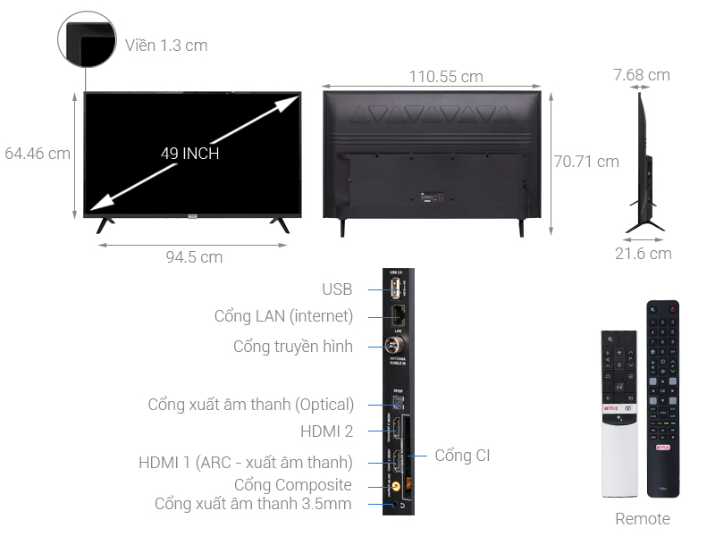 Tivi Androind TCL 49s6500 