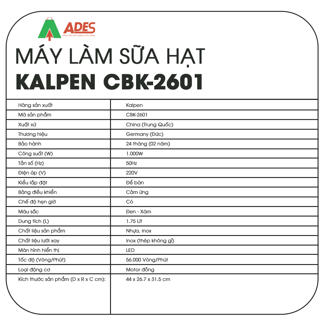 May lam sua hat Kalpen CBK-2601 