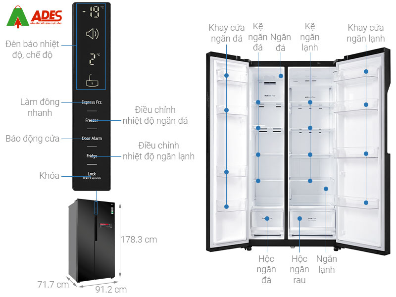 tu lanh lg inverter GR-B247Wb 613 lit