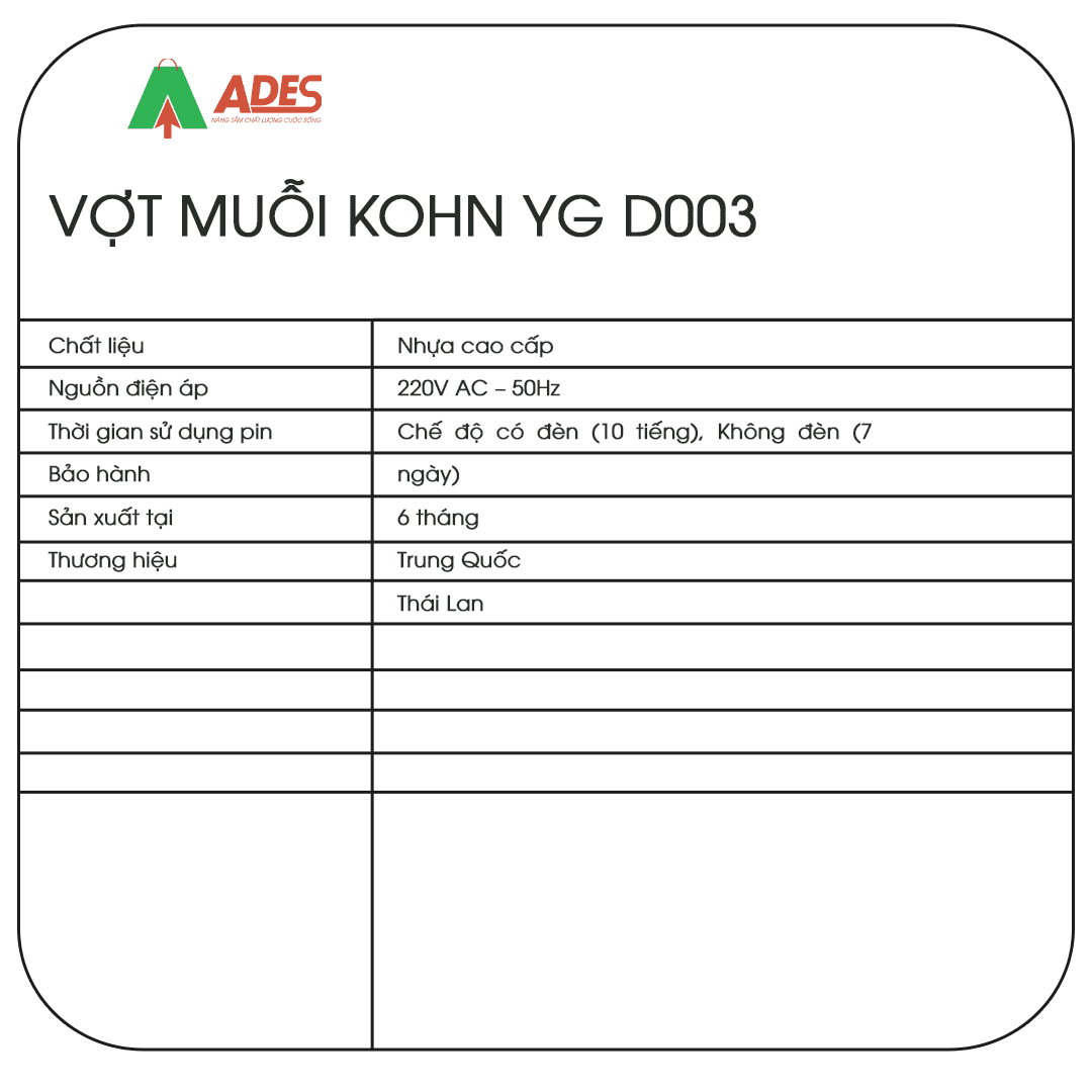 Vot muoi KOHN YG D003