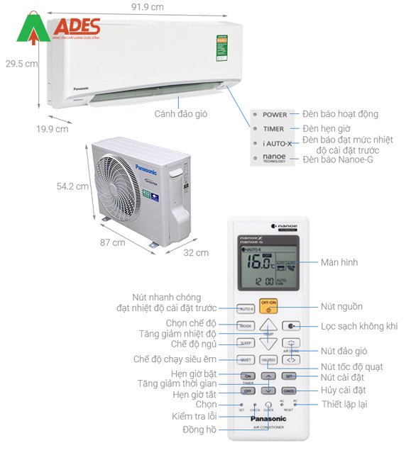 Thong tin ki thuat Dieu hoa Panasonic CU/Cs-XU12UKH-8