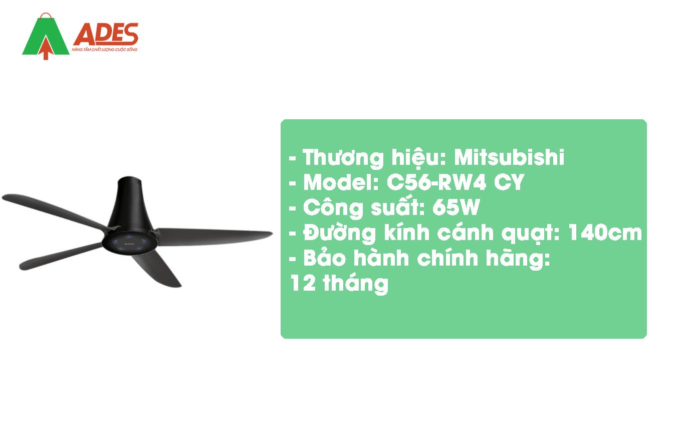 Thong tin ki thuat quat tran 4 canh Mitsubishi C56-RW4 CY