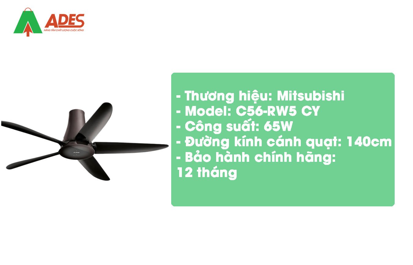 Thong tin ki thuat quat tran 5 canh Mitsubishi C56-RW5 CY