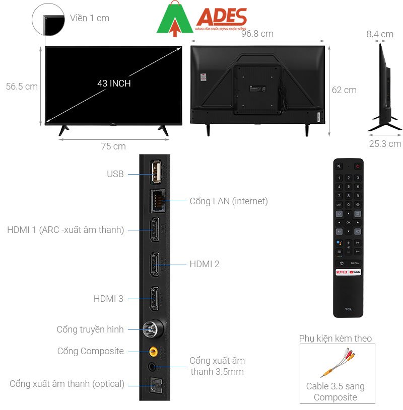 Android TV TCL 4K 43P615