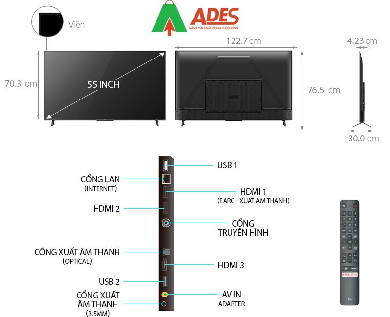 Thong tin ki thuat Android TiVi TCL 55 Inch 55C725