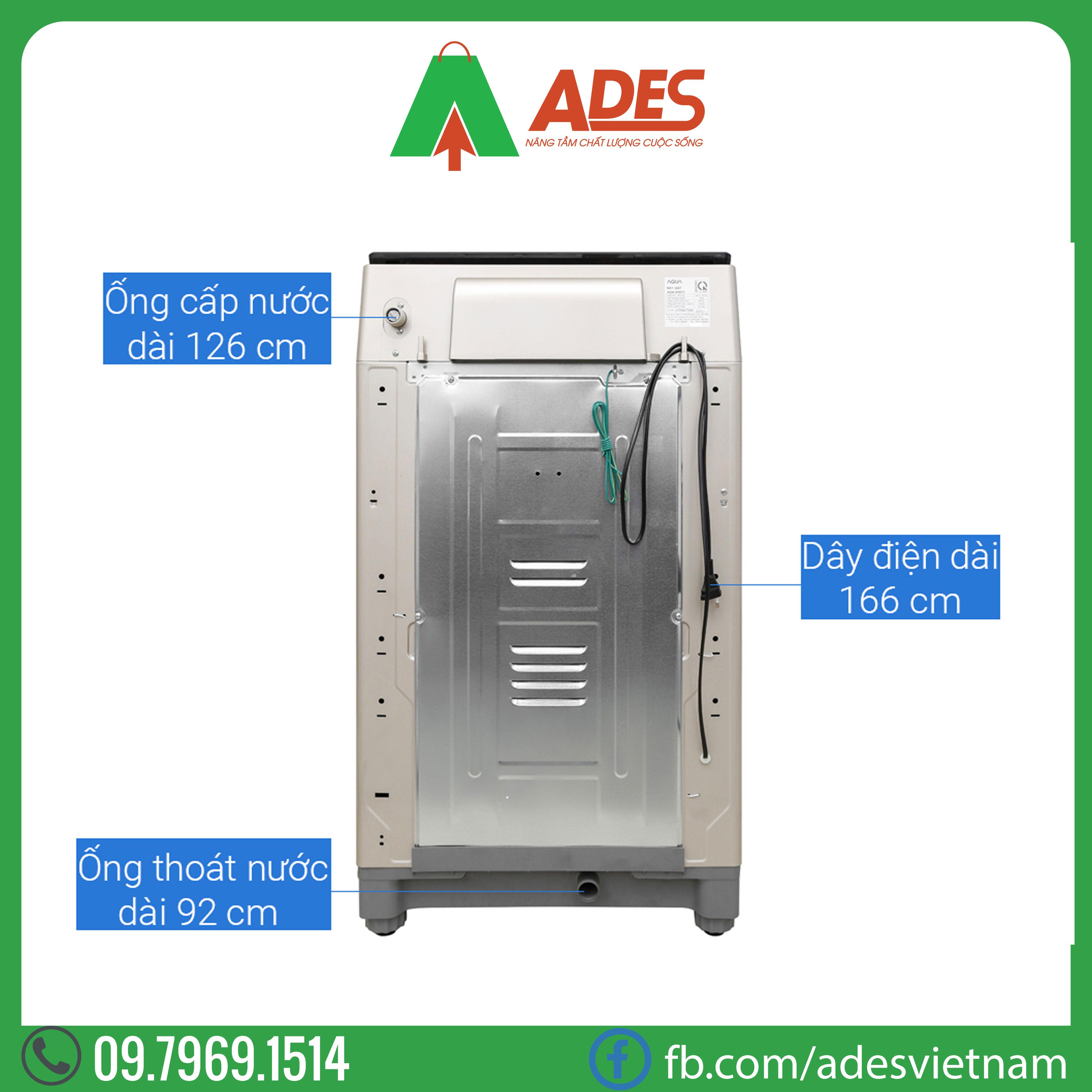 may giat aqua inverter 9 kg aqw-d90ct n | chinh hang, gia re