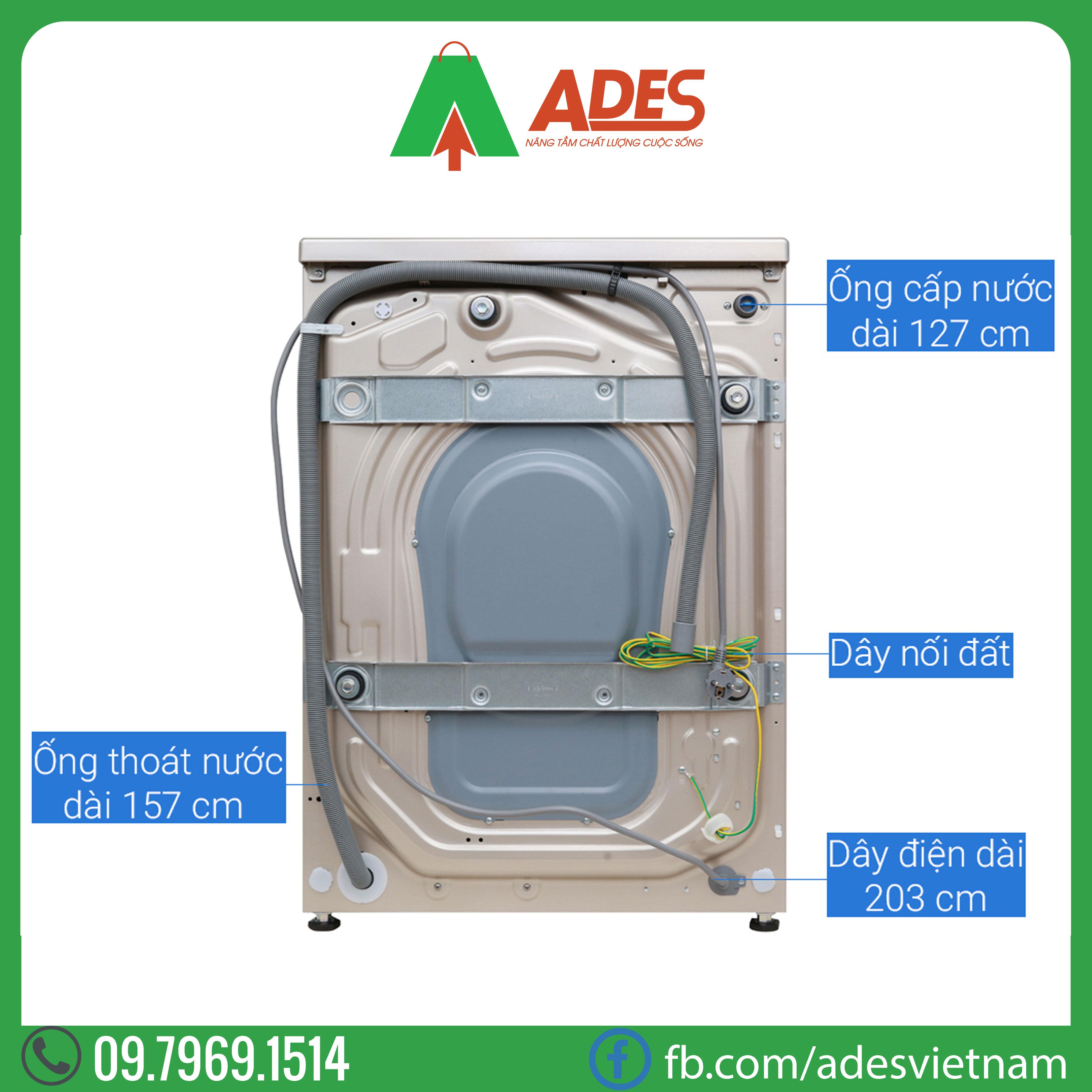 may giat aqua inverter 10.5 kg aqd-d1050e n | chinh hang, gia re